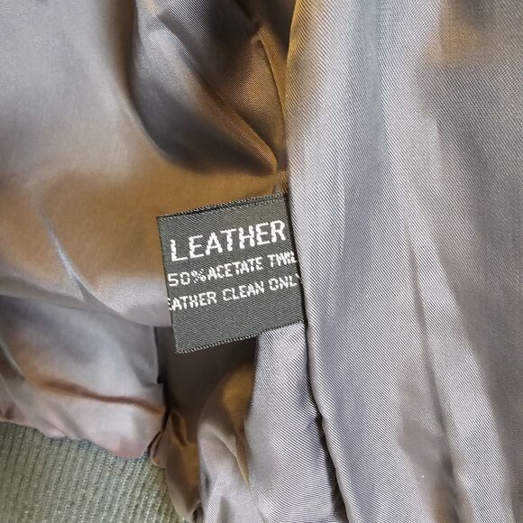 Vintage Leather Bomber Jacket Gray 80s 90s Flight A2 Style Mens S Top Gun Pilot - Picture 8 of 9